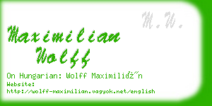 maximilian wolff business card